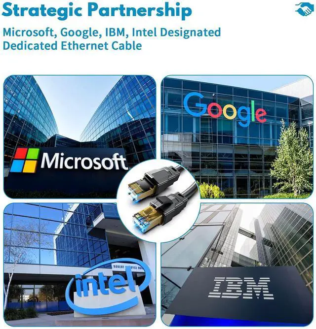 Alt view image 7 of 7 - Vabogu Cat 8 Ethernet Cable, 1.5Ft 3Ft 6Ft 10Ft 15Ft 20Ft 30Ft 40Ft 50Ft 60Ft 100Ft Heavy Duty High Speed Internet Network Cable, Professional LAN Cable Shielded in Wall, Indoor&Outdoor, 1.5Ft