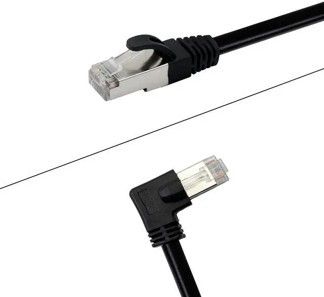 Alt view image 7 of 7 - BUCIER Cat6 Ethernet Cable 1.5 ft,90 Degree RJ45 Male to RJ45 Male Internet Extension Cable for PC, Router, Modem, Printer, Xbox, PS4(Angle Right)