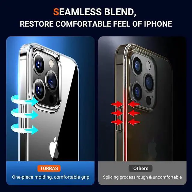 Alt view image 6 of 7 - iPhone 13 Pro Max Case New Upgraded [Diamond Clear Military] Shockproof iPhone 13 Pro Max Phone Case [5.0 X-Shock Military Grade Protective] Non-Yellowing Case iPhone 13 Pro Max 6.7'' - Clear