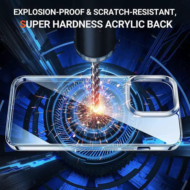 Alt view image 3 of 7 - iPhone 13 Pro Max Case New Upgraded [Diamond Clear Military] Shockproof iPhone 13 Pro Max Phone Case [5.0 X-Shock Military Grade Protective] Non-Yellowing Case iPhone 13 Pro Max 6.7'' - Clear