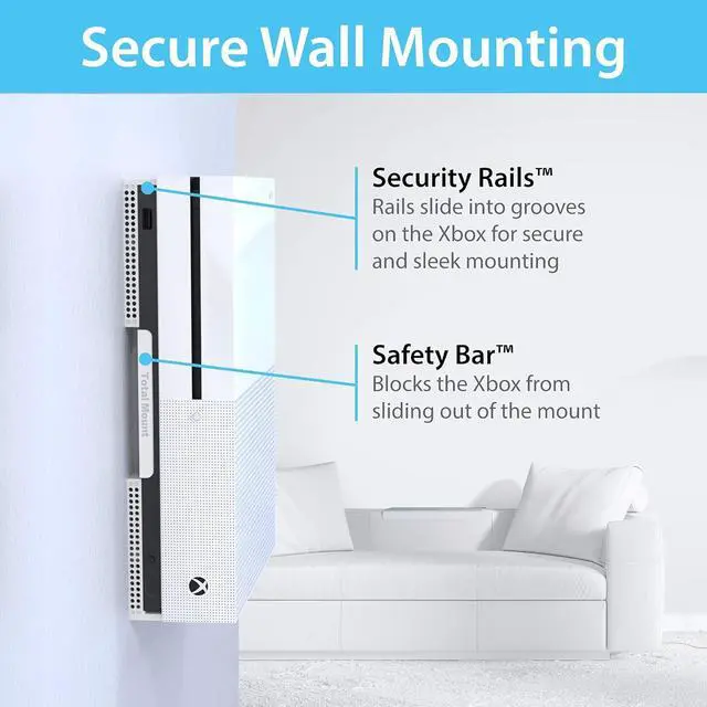 Alt view image 4 of 6 - TotalMount for Xbox One S (Mounts Xbox One S on a Wall by Your TV)