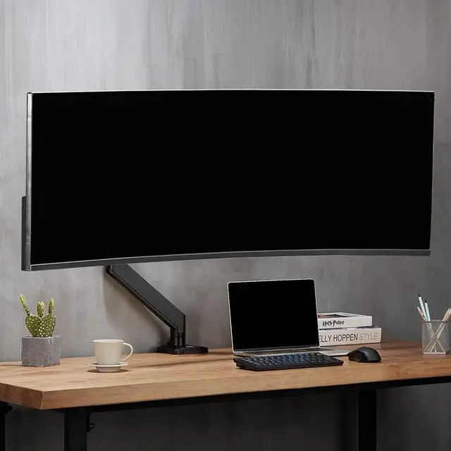 Alt view image 6 of 7 - AVLT Single 13"-43" Monitor Arm Desk Mount fits One Flat/Curved/Ultrawide Monitor Full Motion Height Swivel Tilt Rotation Adjustable Monitor Arm - Black/VESA/C-Clamp/Grommet/Cable Management