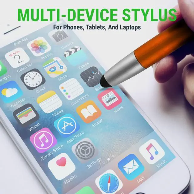 Alt view image 4 of 7 - Stylus for Touch Screens Pen with Ball Point Pen for Universal Touch Screen Devices for Phones Ipads Tablets iPhone  Galaxy etc. Assorted Colors (Metallic 12 Pack)