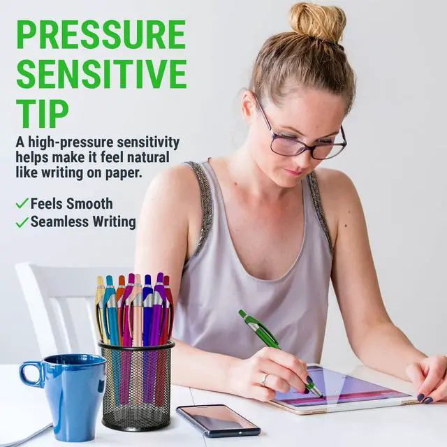 Alt view image 5 of 7 - Stylus for Touch Screens Pen with Ball Point Pen for Universal Touch Screen Devices for Phones Ipads Tablets iPhone  Galaxy etc. Assorted Colors (Metallic 12 Pack)