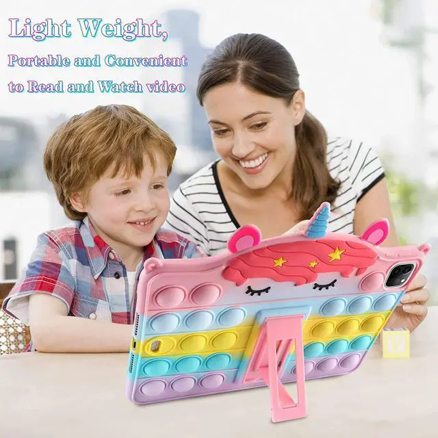 Alt view image 7 of 7 - for iPad Air 5th Generation Case iPad Pro 11 Case with Kickstand Silicone Fidget Case for Girls Cute Pop Holder Cover for iPad Pro 11 inch 2022 2021 2020 2018 /iPad Air 5th 4th Gen 10.9 inch