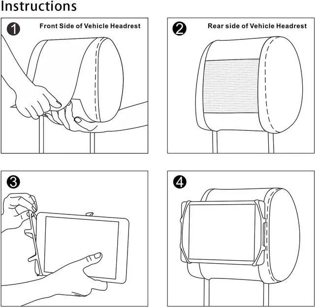 Alt view image 5 of 7 - TFY Car Headrest Mount Silicon Holder for Game Machine Nintendo Switch and Other Tablets