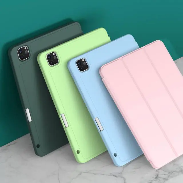 Alt view image 7 of 7 - New iPad Pro 11 Inch Case 2022(4th Gen)/2021(3rd Gen)/2020(2nd Gen) with Pencil Holder Smart iPad Case [Support Touch ID and Auto Wake/Sleep] with Auto 2nd Gen Pencil Charging (Midnight Green)