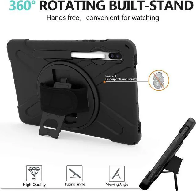 Alt view image 6 of 7 - Galaxy Tab S6 10.5 T860 Case, Heavy Duty Military Shockproof Shield Cover Rugged Case for Samsung Galaxy Tab S6 10.5-inch SM-T860 (Shield Black)