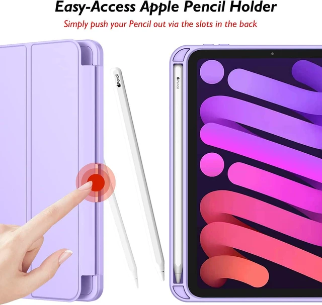 Alt view image 3 of 7 - iMieet iPad mini 7 Case 2024 (A17 Pro), iPad mini 6 Case (8.3-Inch,2021 Model), iPad mini 7th/6th Generation Case with Pencil Holder, Trifold Stand Smart Case with Soft TPU Back,Clove Purple