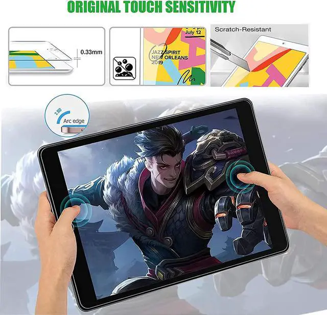 Alt view image 5 of 7 - Bundle-iPad 8th/7th Generation 10.2 Case with Tempered Glass Screen Protector Kickstand Hand Strap and Shoulder Strap, Orange