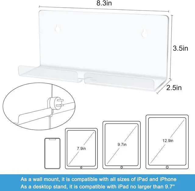Alt view image 3 of 7 - 2-Pack Tablet Stand and Holder Compatible with iPad iPad Pro Mini Smartphones and E-Readers
