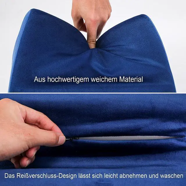 Alt view image 6 of 7 - Tablet Pillow Stand Holder Dock for Bed with 3 Viewing Angles Compatible with All Tablets Phones and iPad Pro 9.7 10.5 12.9 Air Mini 4 3 Kindle E-Reader and Books(Navy)