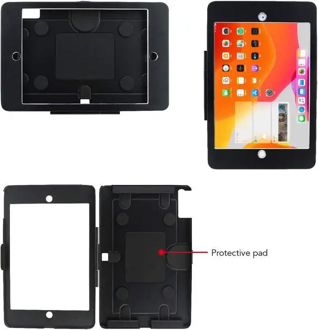 Alt view image 6 of 7 - Tablet On Wall Mount Bracket for iPad 10.2-Inch (9th,8th,7th Gen.),with Anti Theft Security Lock and Key, Rotate Design Arbitrary Adjustment,Multi Angle,Metal,(Black)