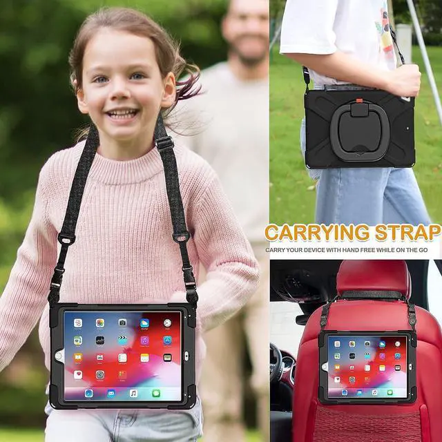 Alt view image 5 of 7 - Galaxy Tab S6 Lite 10.4 Case, SM-P610 Case, Rugged Protective Kids Friendly Case with Kickstand, Shoulder Strap, Hand Strap, S Pen Holder for Samsung Galaxy Tab S6 Lite 10.4\u201d 2020 Model-Purple