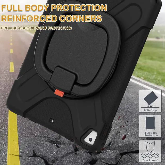 Alt view image 6 of 7 - Galaxy Tab S6 Lite 10.4 Case, SM-P610 Case, Rugged Protective Kids Friendly Case with Kickstand, Shoulder Strap, Hand Strap, S Pen Holder for Samsung Galaxy Tab S6 Lite 10.4\u201d 2020 Model-Purple