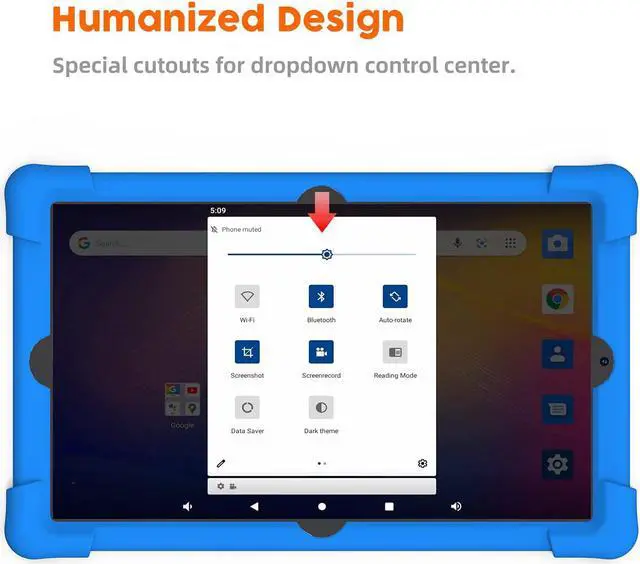 Alt view image 3 of 5 - Silicone Case for Hyjoy 9 Inch Tablet Hyjoy HB901 Case for Kids Hyjoy 9 Inch Tablet Case Hyjoy HB901 Tablet Case Hyjoy Platinum HB901 Case Hyjoy 9 Inch Tablet Protective Case - Blue