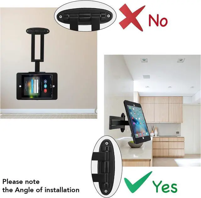 Alt view image 6 of 7 - Tablet Wall Mount Bracket with fold for iPad 10.2-Inch (9th,8th,7th Gen.), Extend Adjustable Arm Swivel with Anti Theft Security Lock and Key, Multi Angle, Rotate Design,Metal (Black)