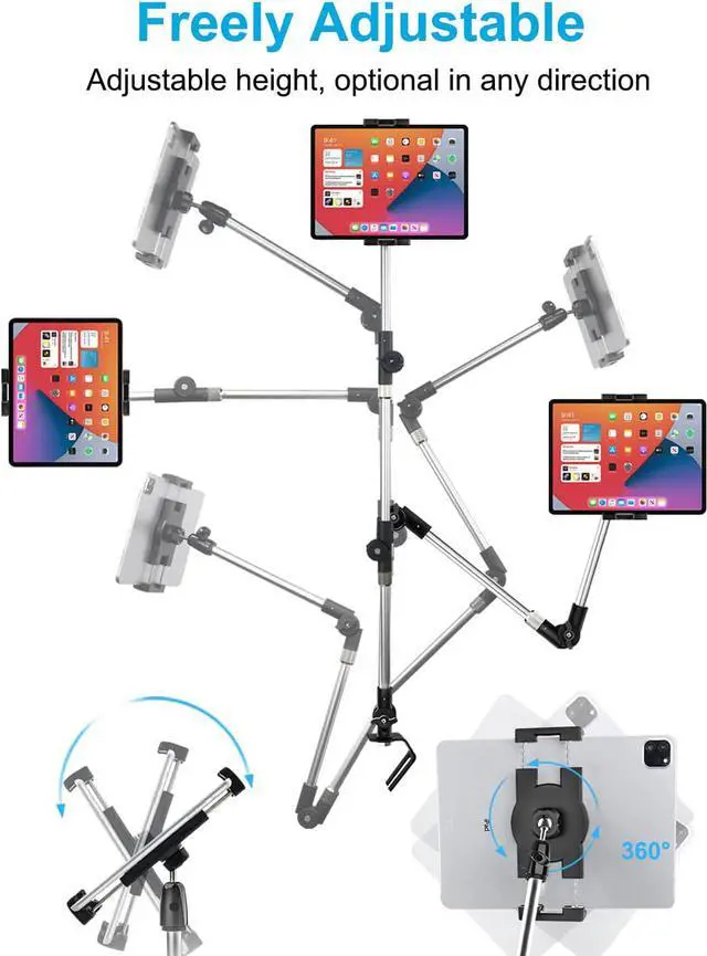 Alt view image 5 of 7 - Car/Truck Seat Rail Tablet Mount, 35" Heavy Duty Car Floor Bolt Phone iPad Holder, Vehicle Front Seats Stand for iPad Pro 12.9 Air Mini, iPhone, Galaxy Tabs, More 4-13" Cell Phones and Tablets
