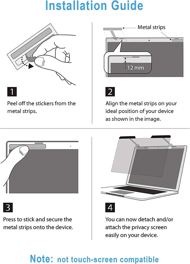 Alt view image 7 of 7 - Magnetic Laptop Privacy Screen 14 Inch 16:9 Removable Privacy Filter