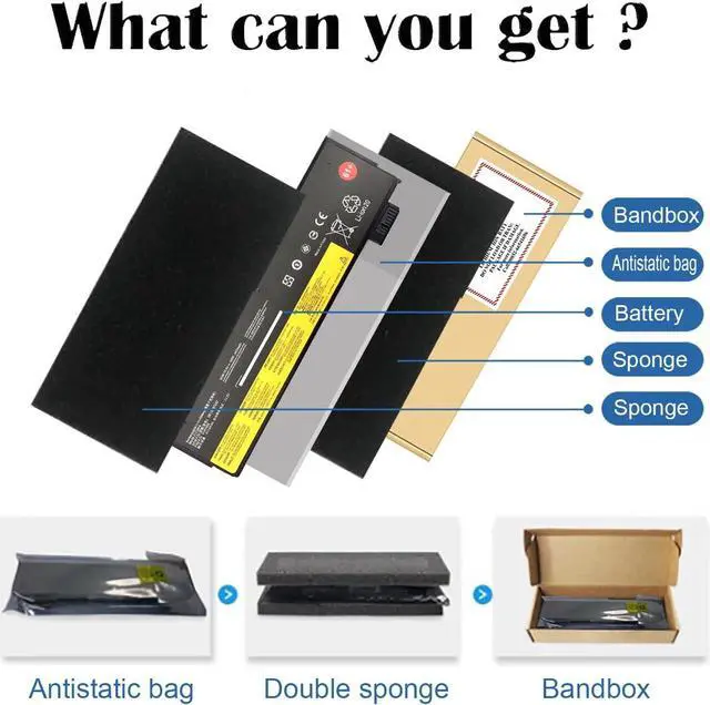 Alt view image 6 of 7 - 61+ 61 01AV423 01AV425 T470 T580 T480 P52S Battery Replacement for Lenovo ThinkPad P51S 01AV490 T570 A475 A485 TP25 4X50M08810 01AV422 01AV424 01AV452 SB10K97579 SB10K97580 4X50M08812 01AV427 Laptop.