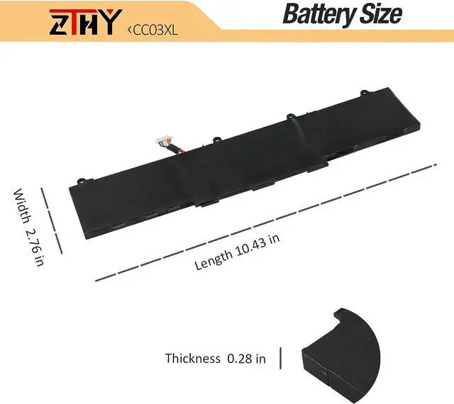 Alt view image 6 of 7 - ZTHY 53Wh CC03XL Battery Replacement for HP ZBook Firefly 14 G7 G8, EliteBook 830 835 840 845 G7 G8, Probook 635 Aero G7 G8 Series HSTNN-DB9Q L77608-2C1 L77608-421 L78555-005 CC03053XL-PL 11.55V