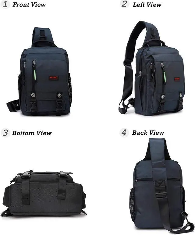 Alt view image 2 of 7 - NICGID Sling Bags Chest Shoulder Backpacks, 13.3'' Laptop Backpack Crossbody Messenger Bag Travel Outdoor Men Women