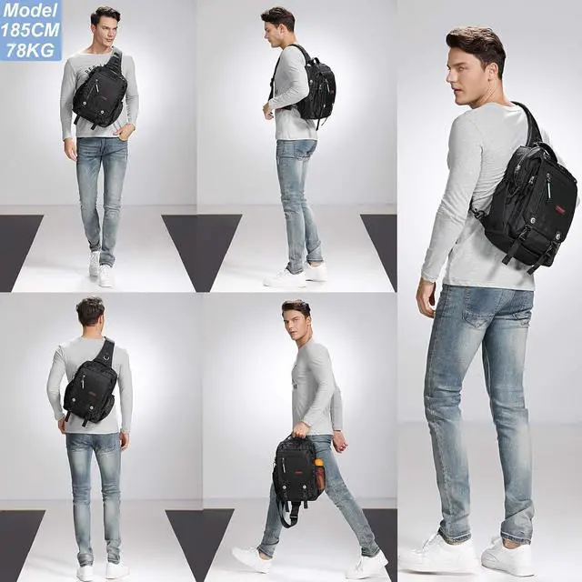 Alt view image 7 of 7 - NICGID Sling Bags Chest Shoulder Backpacks, 13.3'' Laptop Backpack Crossbody Messenger Bag Travel Outdoor Men Women