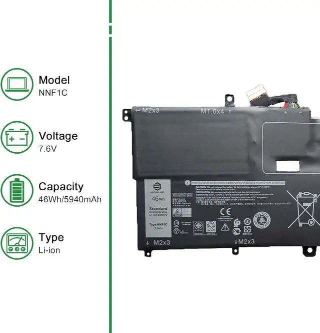 Alt view image 2 of 5 - JIAZIJIA NNF1C Battery Replacement for XPS 9365 2-in-1 Series Notebook HMPFH 0HMPFH