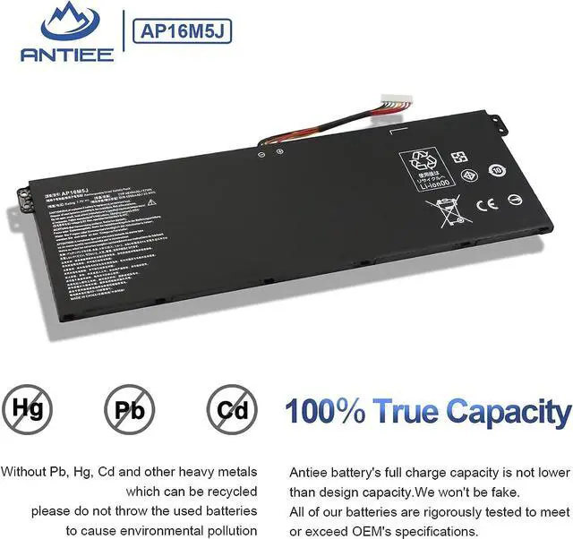 Alt view image 4 of 7 - ANTIEE AP16M5J Laptop Battery for Acer Aspire 1 A114-31 A114-32 Aspire 3 A314-31 A314-32 A314-41 A315-21 A315-21G A315-22 A315-31 A315-32 A315-33 A315-41 A315-51 A315-53 A315-53G 2ICP4/80/104