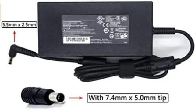 Alt view image 3 of 7 - New 19.5V 11.8A 230W Charger fit for Chicony: A230A012L A12-230P1A A17-230P1A P65 GS65 for Msi GS75 957-17G11P-101 GT72S STEALTH-248 GS65 5.5 x 2.5mm Power Supply Cord