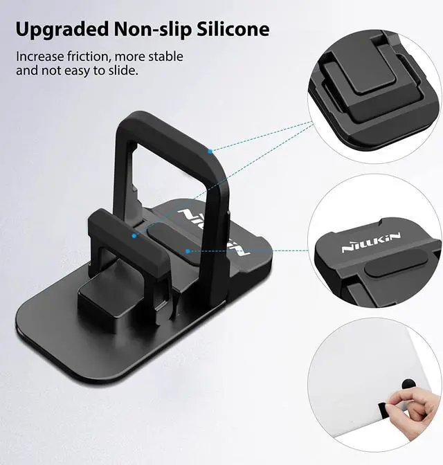 Alt view image 6 of 7 - Portable Laptop Stand with 3 Adjustable Angles Flip Keyboard Riser Feet for Most Keyboards Computer Keyboard Stand for Desktop MacBook HP and Other 10-17 Inches Laptop Feet Riser Black