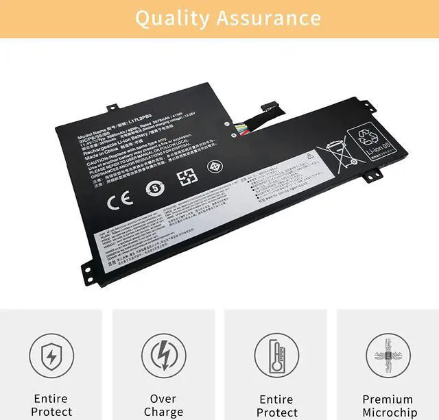 Alt view image 4 of 7 - NBULBL L17L3PB0 Laptop Battery Replacement for Lenovo 100e 100e-81ER 300e 500e 500e-81ES Chromebook Series Notebook L17C3PG0 L18D3PG1 L17M3PB0(Type 2) 11.4V 42Wh 3685mAh