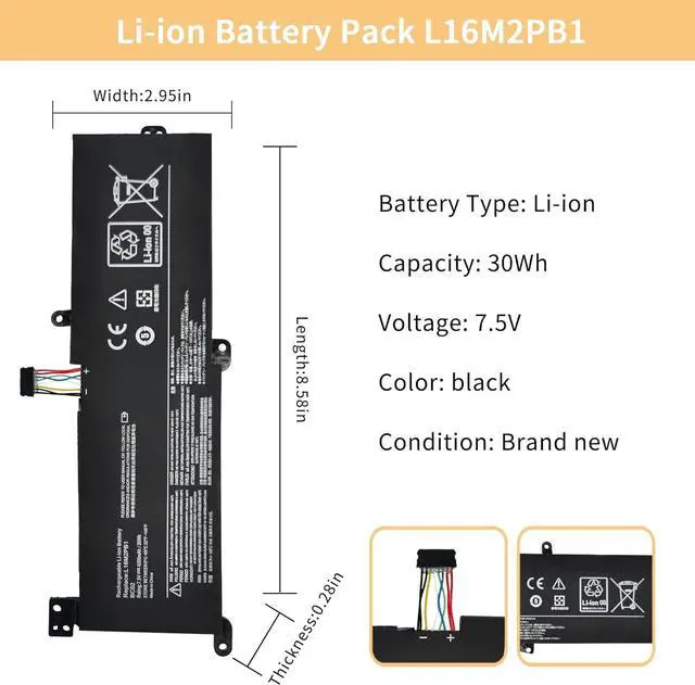 Alt view image 2 of 6 - NBULBL L16M2PB1 Laptop Battery Replacement for Lenovo IdeaPad 320-14AST 320-14IAP 320-14ISK 320-15ABR 320-15AST 320-15IAP 320-14AST 330-14IGM 520-15IKB V320-17IKB B320-14IKB S145-14IIL L16C2PB1