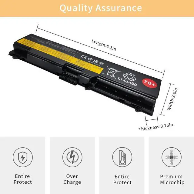 Alt view image 4 of 6 - 42N1000 45N1001 70+ Laptop Battery Replacement for Lenovo Thinkpad T410 T420 T430 T510 T520 T530 T530I SL410 SL510 E420 E520 W510 W520 W530 42T4733 42T4751 42T4752 42T4753 42T4731 42T4235