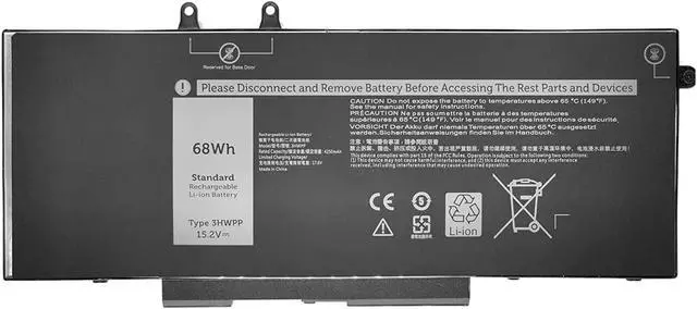 Main image of NBULBL 3HWPP 15.2V 68Wh Replacement Battery Compatible with Dell Latitude 5401 5410 5411 5501 5510 5511 Precision 3541 3551 Series Laptop 03HWPP 10X1J N2NLL 1VY7F 01VY7F