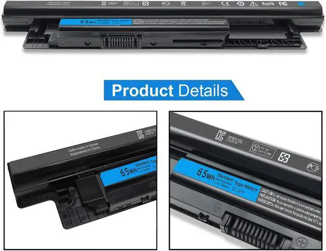 Alt view image 5 of 7 - 65WH Laptop Battery Compatible with Dell MR90Y Inspiron 17 5000 Series, 15-3521 15-3537 15-3543 15r-5521 15r-5537, 17-3737 17r-5737 17r-5727 14r-3437,Latitude14 3000 3540 Series XCMRD P40F