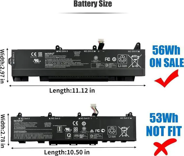 Alt view image 5 of 7 - INTIFO 56Wh CC03XL Laptop Battery Compatible with HP ZBook Firefly 15 G7 G8 EliteBook 850 855 G7 G8 Series Notebook HSTNN-DB9O HSTNN-UB8W L77622-2C1 L77622-541 L77991-005 [11.55V 4610mAh 3-Cell]