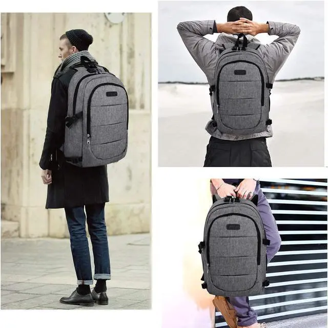 Alt view image 6 of 7 - Laptop Backpack for Men & Women, Anti Theft Waterproof Backpack with USB Charging Port, Travel Business Backpack Fits Under 15.6-Inch Laptop Notebook