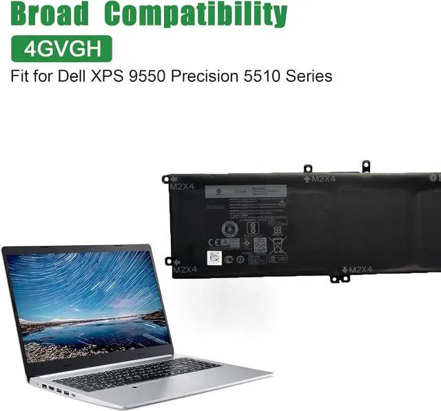 Alt view image 4 of 5 - JIAZIJIA 4GVGH 01P6KD Laptop Battery Replacement for XPS 9550 Precision 5510 Series Notebook 1P6KD 11.4V 84Wh 7260mAh
