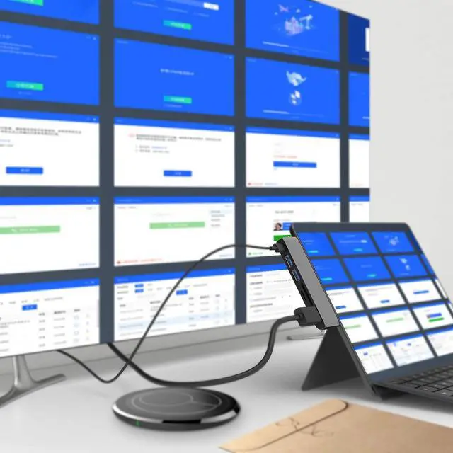 Alt view image 7 of 7 - Surface Pro X Hub, 6 in 2 Laptop Docking Station USB C Display Port, with 4K HDMI, USB 3.1 10Gbps and 2 USB 3.0 5Gbps Data Ports, SD/TF Card Reader, Lightweight and Portable, Plug and Play