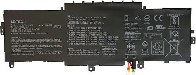 Alt view image 2 of 3 - C31N1811 Battery Replacement for ASUS ZenBook 14 UX433F UX433FA-A5046R BX433FN UX433FN-2S 0B200-03080000 11.55V 50Wh