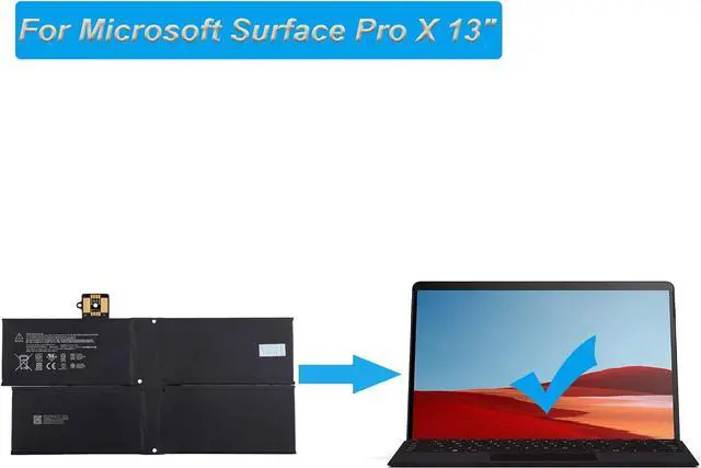 Alt view image 5 of 5 - E-YIIVIIL Replacement Battery G3HTA056H Compatible with Microsoft Surface Pro X 13" 5249mah