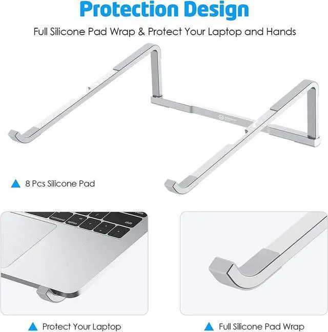 Alt view image 5 of 7 - WixGear Laptop Stand for Desk Adjustable Foldable Lightweight Aluminum Laptop Holder Riser, Flat Folding for Storage/Travel