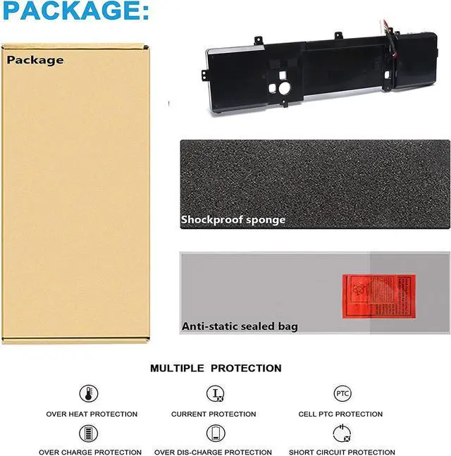 Alt view image 6 of 7 - 2F3W1 Battery for Dell Alienware 15 Alienware 15 R2 Alienware 17 R3 Series 02F3WI 191YN [14.8V 92Wh Emaks