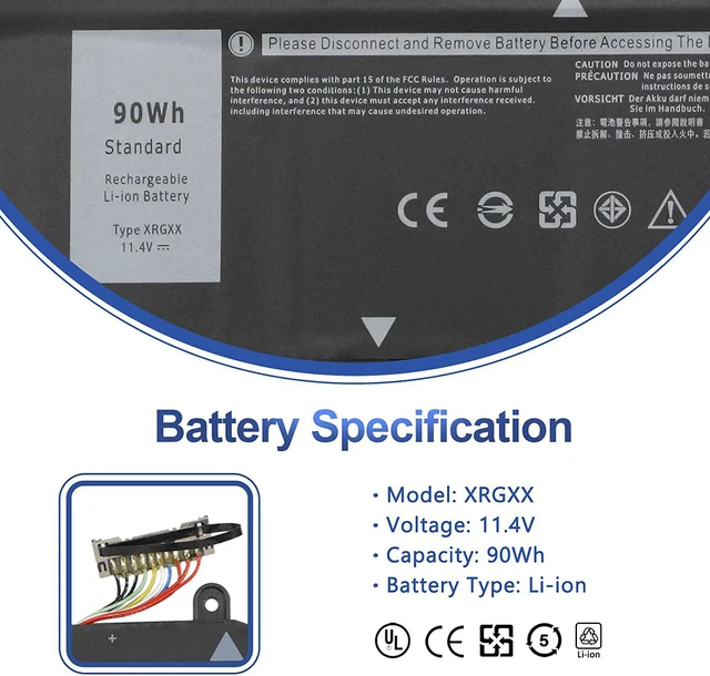 Alt view image 2 of 6 - ANTIEE 86Wh XRGXX Laptop Battery for Dell G5/G7 & Alienware M15/M17 Series