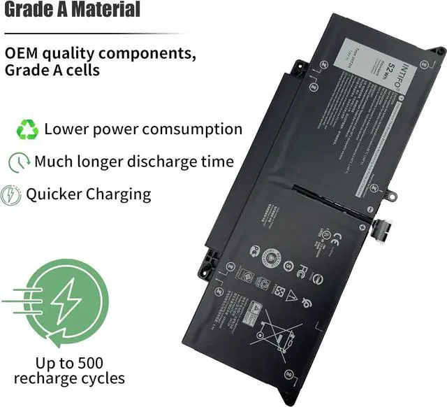 Alt view image 4 of 7 - INTIFO 52Wh JHT2H Laptop Battery Compatible with Dell Latitude 7310 7410 Series Notebook 04V5X2 0HRGYV 07CXN6 35J09 0YJ9RP 009YYF [7.6V 6500mAh 4-Cell]