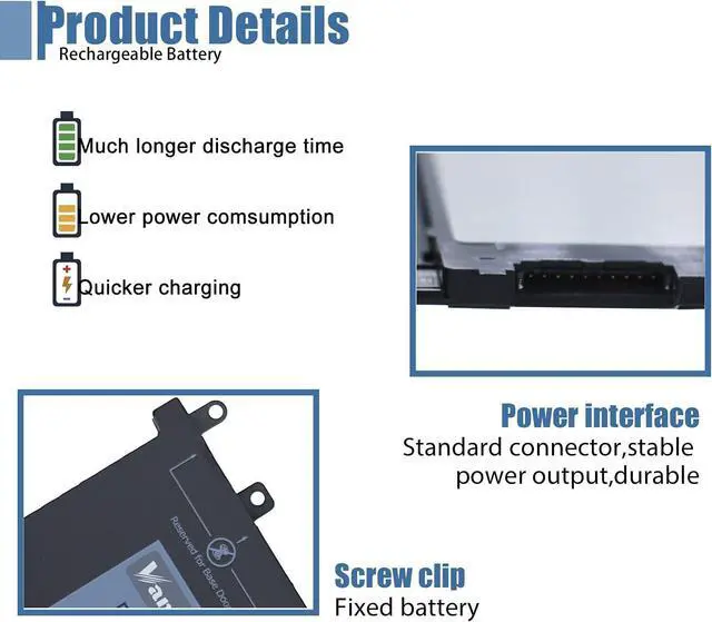 Alt view image 3 of 7 - 51Wh 93FTF Battery for Dell Latitude 5280 5288 5480 5580 5590 5490 5290 5488 5491 E5280 E5288 E5480 E5580 E5490 E5590 E5290 E5491 Precision 3520 3530 M3520 M3530 Series D4CMT 83XPC 4YFVG DJWGP