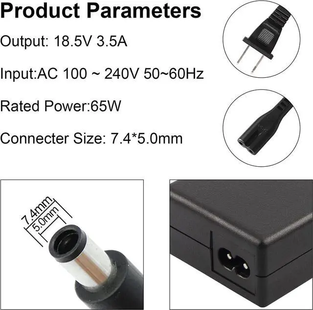 Alt view image 2 of 7 - AC Adapter Charger Power Supply for HP Probook 4430s 4440s 4510s 4520s 4530s 4535s 4540s 4545s 4730s 6560b 6570b 6555b 6475b 6470b 6460b, for Compaq CQ40 CQ50 CQ56 CQ57 CQ60 CQ61 CQ70 etc.