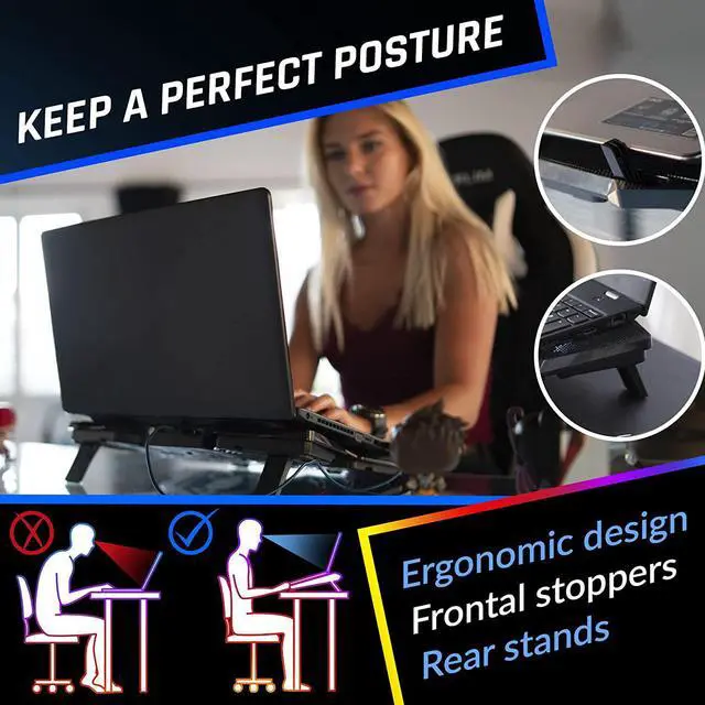 Alt view image 5 of 7 - KLIM Wind Laptop Cooling Pad - More Than 500,000 Units Sold - New - Powerful Rapid Action Laptop Cooler - Laptop Stand with 4 Cooling Fans - 2 USB Ports - PC Mac PS5 PS4 Xbox One - Cobra Red