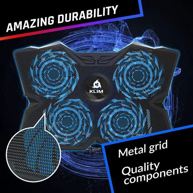 Alt view image 4 of 7 - KLIM Wind Laptop Cooling Pad - More Than 500,000 Units Sold - New 2024 - Powerful Rapid Action Laptop Cooler - Laptop Stand with 4 Cooling Fans - 2 USB Ports - PC Mac PS5 PS4 Xbox One - Diamond